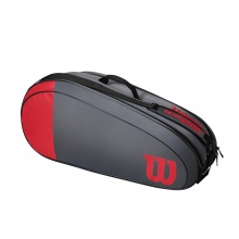 Wilson Tennis-Racketbag (Schlägertasche, 2 Hauptfächer) Team grau/rot 6er